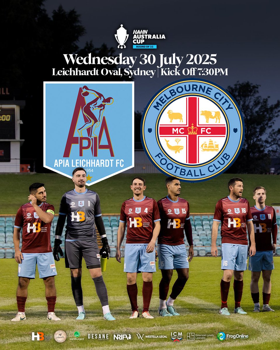 APIA Leichhardt FC (@apialeichhardt) on Twitter photo It has today been communicated by <a href="/FootballAUS/">Football Australia</a> that we will face the <a href="/aleaguemen/">Isuzu UTE A-League</a> Champions on 𝐉𝐮𝐥𝐲 𝟑𝟎 for a spot in the Hahn <a href="/AustraliaCup/">Hahn Australia Cup</a> Round of 16.
Ticketing details will follow soon, so keep this huge night free.
#APLvMCY #MagicOfTheCup #AustraliaCup #ForzaAPIA 💜🩵 It has today been communicated by <a href="/FootballAUS/">Football Australia</a> that we will face the <a href="/aleaguemen/">Isuzu UTE A-League</a> Champions on 𝐉𝐮𝐥𝐲 𝟑𝟎 for a spot in the Hahn <a href="/AustraliaCup/">Hahn Australia Cup</a> Round of 16.
Ticketing details will follow soon, so keep this huge night free.
#APLvMCY #MagicOfTheCup #AustraliaCup #ForzaAPIA 💜🩵