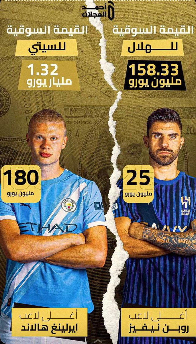 #الهلال 
لا يقيس نفسه بالأرقام 
بل بالميدان 
رغم أن القيمة السوقية للسيتي تفوقه بأكثر من مليار يورو
إلا أن الزعيم لقّنهم درسا في الانضباط والروح والقتالية 👊
أربعة أهداف كانت كافية ليثبت أن المشروع السعودي لا يستهان به 🇸🇦
#الهلال_مانشستر_سيتي
#كأس_العالم_للأندية2025