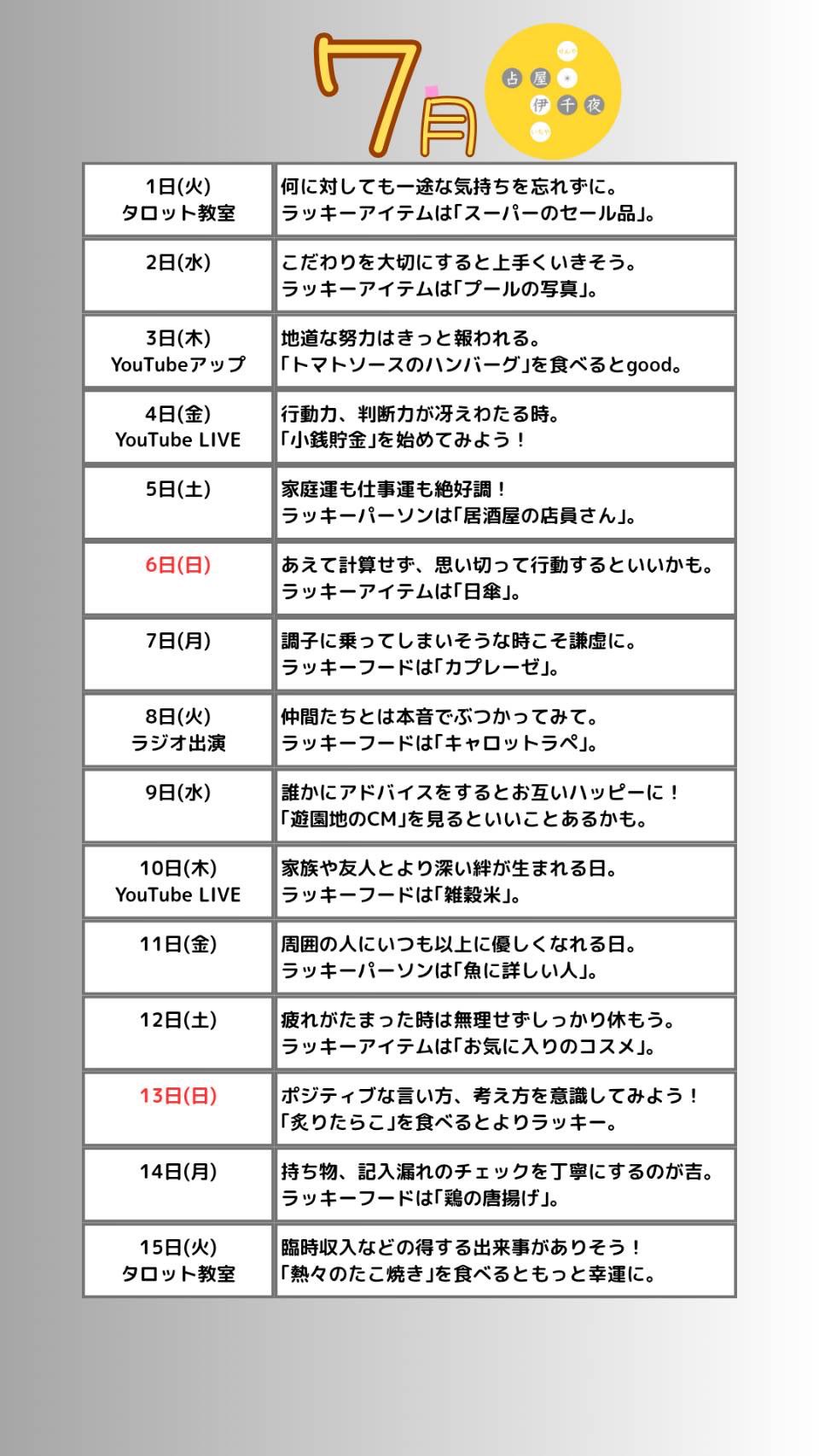 占い相談の控え 6月の運勢🐌】 良い日/注意が必要な日は画像をチェック