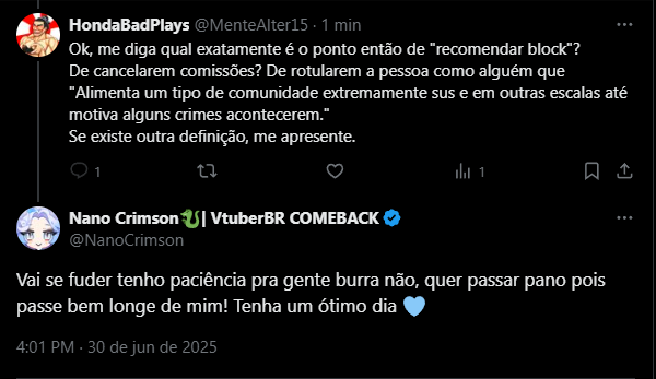 MenteAlter15's tweet photo. "O Twitter é o único lugar da internet onde se tratam pessoas fictícias como reais, e reais como fictícias. E ficam putos com você por saber a diferença."

Que os pontinhos de vocês tenham valido a pena. https://t.co/g6EvPKpCAB