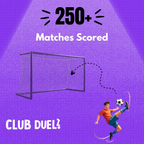 ClubDuelz's tweet photo. 🚨 250+ Matches Scored!

From casual kick-offs to competitive clashes every stat, every moment, recorded.

We’re just getting started. ⚽📊

#football #FIFAClubWorldCup #footballnews #football360 https://t.co/QMUc7J5rGZ