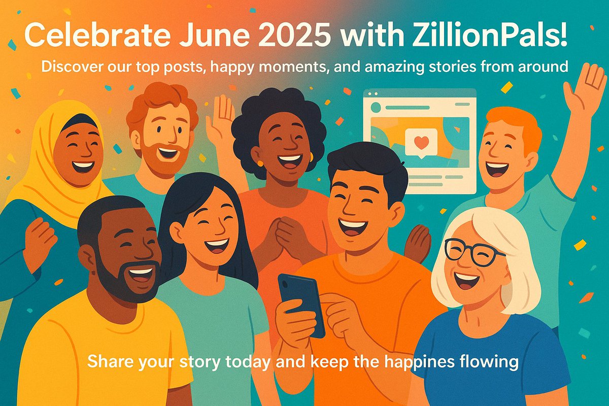 ZillionPals's tweet image. Celebrate June 2025 with ZillionPals!
🎉 Discover happy moments from around the world.
Share your story today and keep the happiness flowing!
Proceed with the link to explore the posts:
zillionpals.com/group/success-…
#ZillionPals #JuneVibes #HappyStories #JoyfulMoments #TellYourStory