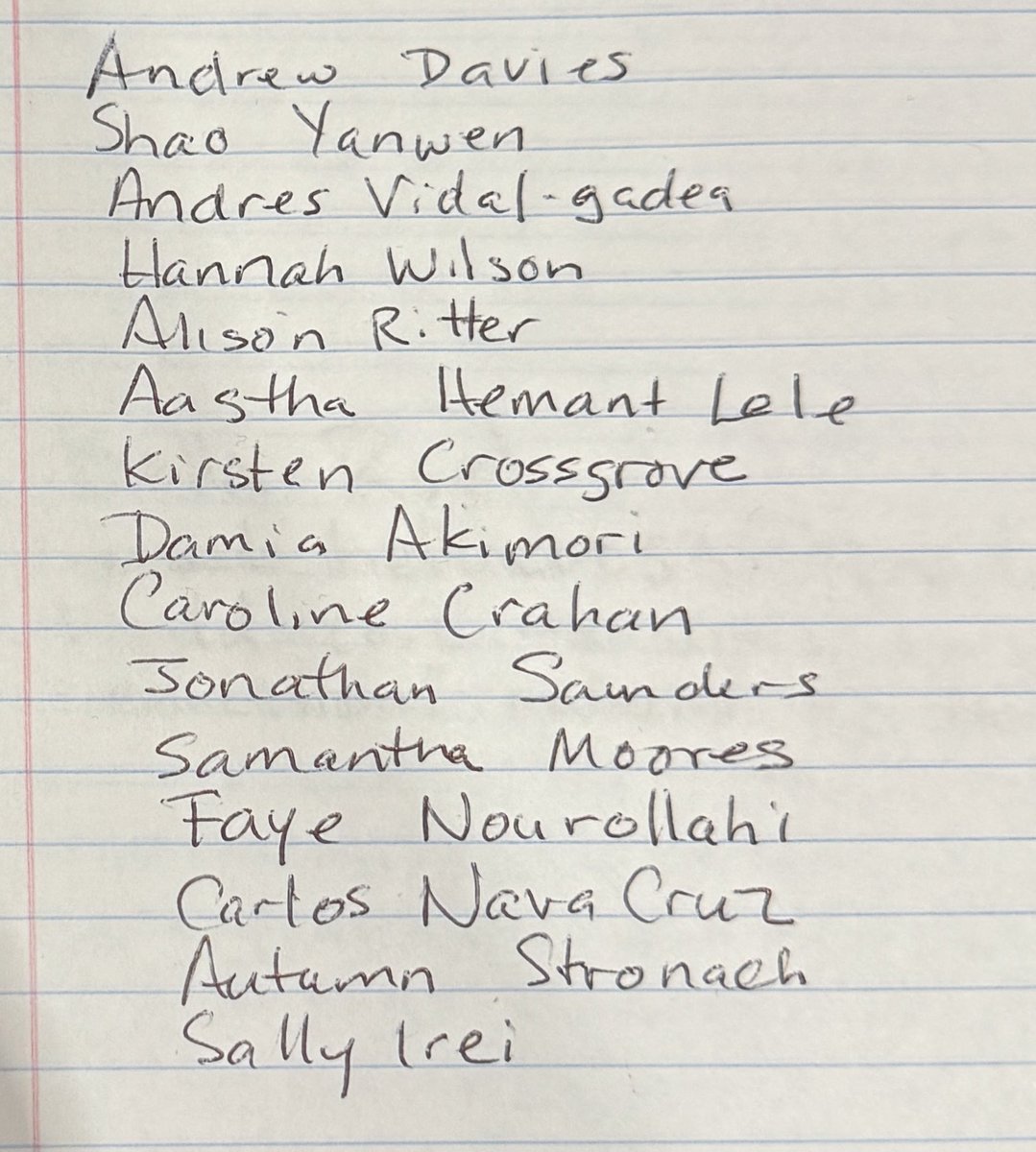 Tonight’s winners of the WormAtlas t-shirt raffle!! Come pick your shirt up by tomorrow. Our last drawing is tomorrow afternoon. #worm25