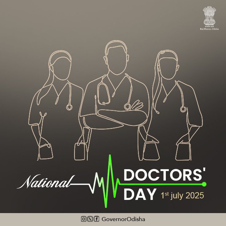 Governor Odisha (@governorodisha) on Twitter photo On #NationalDoctorsDay, HonтАЩble Governor Shri <a href="/DrHariBabuK/">Dr. Hari Babu Kambhampati</a> conveys gratitude to all doctors for their selfless service.
He said, with knowledge in mind & compassion in heart, doctors are a beacon of hope & healing.
#DoctorsDay2025 On #NationalDoctorsDay, HonтАЩble Governor Shri <a href="/DrHariBabuK/">Dr. Hari Babu Kambhampati</a> conveys gratitude to all doctors for their selfless service.
He said, with knowledge in mind & compassion in heart, doctors are a beacon of hope & healing.
#DoctorsDay2025