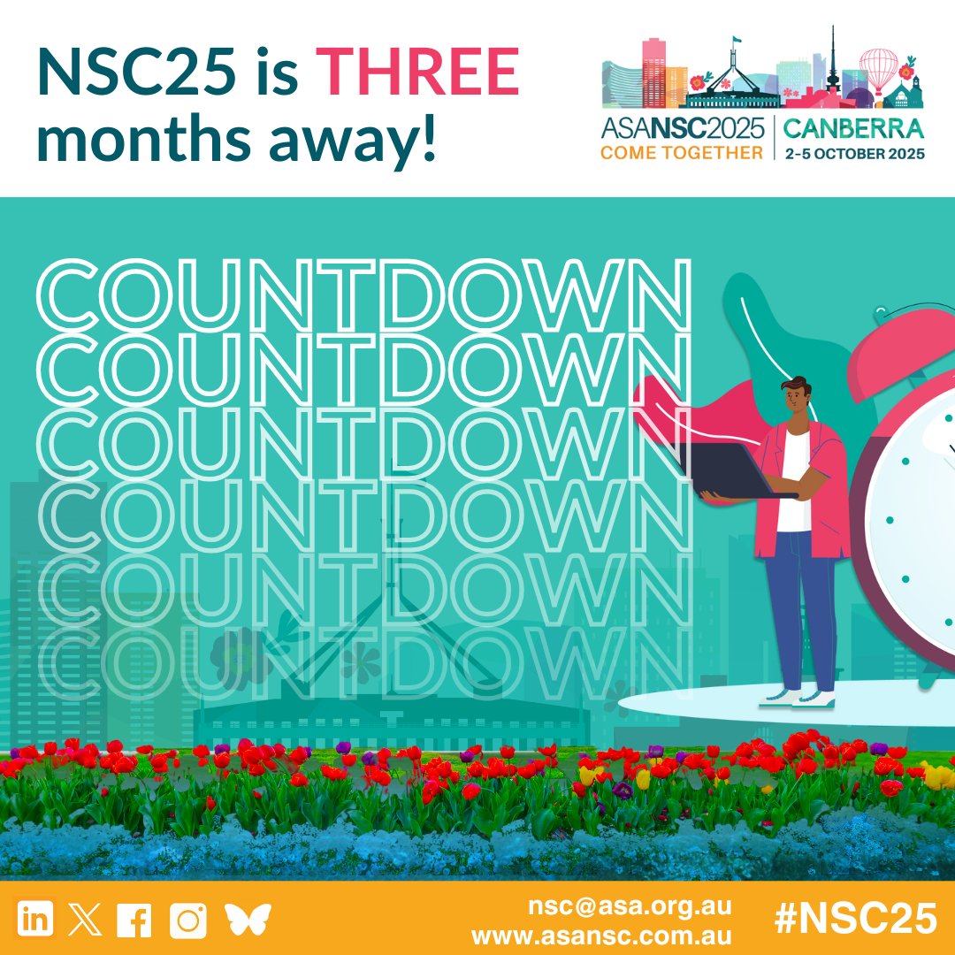 The Australian Society of Anaesthetists (@asa_australia) on Twitter photo The ASA #NSC25 kicks off in just THREE months!
Join us for the 2025 National Science Congress in the heart of Australia’s capital!
Register today to secure your ticket and start planning today! asansc.com.au
#NSC25 #Anaesthesia The ASA #NSC25 kicks off in just THREE months!
Join us for the 2025 National Science Congress in the heart of Australia’s capital!
Register today to secure your ticket and start planning today! asansc.com.au
#NSC25 #Anaesthesia