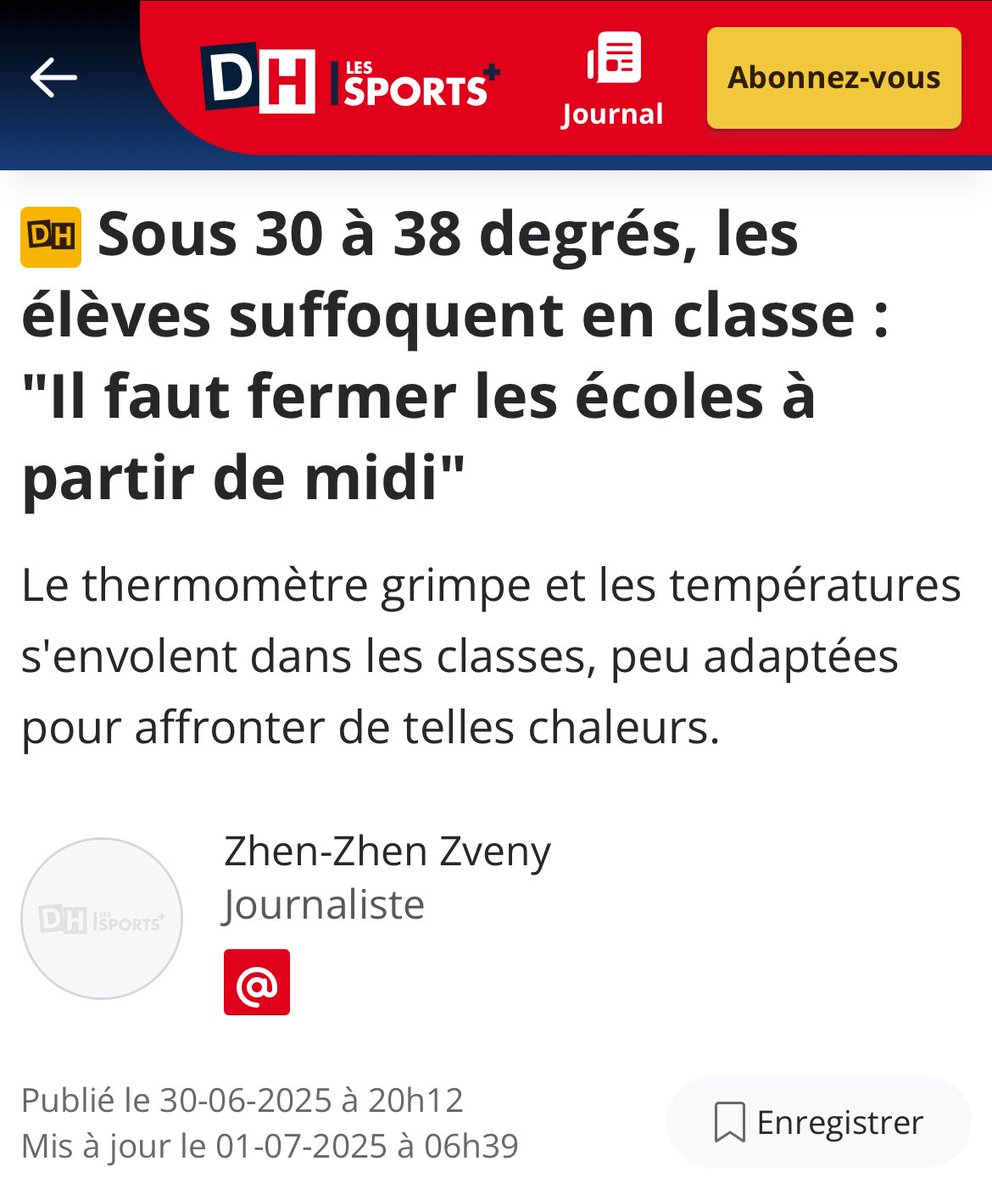 SoiresseKalvin's tweet image. « Pendant les examens, il a fait 31 degrés en classe. Les élèves ont eu des maux de tête, des nausées, certains ont saigné du nez. On a dû appeler les parents. »
Nos écoles ne sont pas adaptées au dérèglement climatique. Rénover les bâtiments, végétaliser, des solutions viables