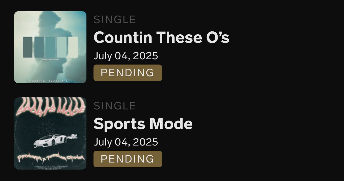 Happy independence day ✊🏿

Countin’ These O’s - prod by <a href="/Jazzylionman/">Jazzy 🦁</a>  - <a href="/ConceptRaps/">🛸Big Hash🛸</a> <a href="/solbasik/">söl</a> &amp; <a href="/RapGodPatRon/">Pat Ron</a> 

&amp; 

Sports Mode - prod by <a href="/gigstheproducer/">Gigs 🌎</a>  - <a href="/ConceptRaps/">🛸Big Hash🛸</a> &amp; <a href="/Yxng66/">Yxng God</a>