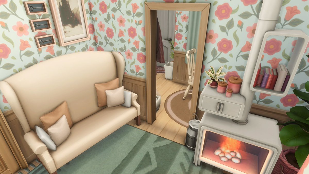OlichiaSims's tweet photo. A little living room i'm working on rn #Sims4 #ShowUsYourBuilds https://t.co/EcZr4pyphT
