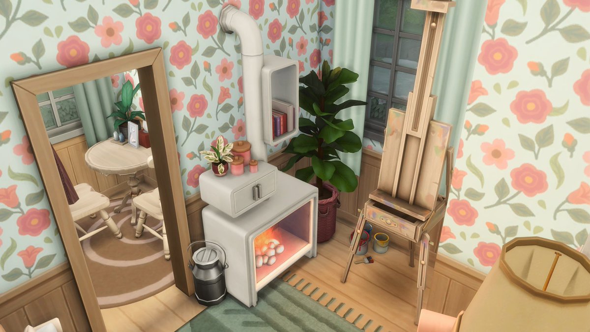 OlichiaSims's tweet photo. A little living room i'm working on rn #Sims4 #ShowUsYourBuilds https://t.co/EcZr4pyphT