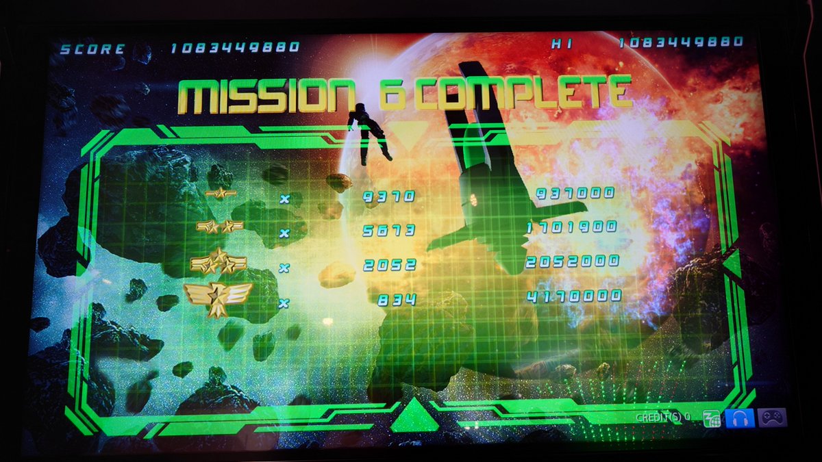 Fka22131's tweet image. ローリングガンナー 
オリジナルモード 1CC(真ボス無し)

最後はボム地獄で締めました。
#ローリングガンナー  #APM3