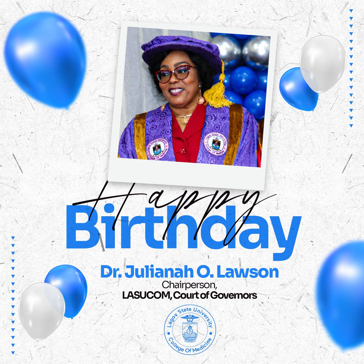 LASUCOM (LASU, College of Medicine) (@lasucomofficial) on Twitter photo 🎉 Happy Birthday to Dr. Juliana O. Lawson, Chairperson, LASUCOM Court of Governors!
Your leadership, dedication & unwavering support continue to inspire us all. Wishing you joy, good health & success always!
– 💬 <a href="/Profidowu/">Olufemi Idowu, Neurosurgeon</a>, Provost, on behalf of the entire College Community. 🎉 Happy Birthday to Dr. Juliana O. Lawson, Chairperson, LASUCOM Court of Governors!
Your leadership, dedication & unwavering support continue to inspire us all. Wishing you joy, good health & success always!
– 💬 <a href="/Profidowu/">Olufemi Idowu, Neurosurgeon</a>, Provost, on behalf of the entire College Community.