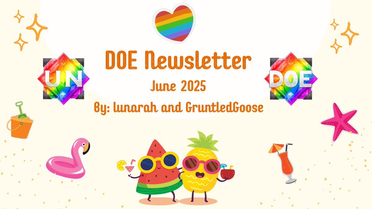 👾DEPARTMENT OF EVENTS NEWSLETTER📖
Thanks to everyone who participated in the Pride Carnival Event! 🫶
Congrats to DulceandGabanna for being DOE Host of the Month for June. 
Check out what DOE has been up to this month!👇
[Click for Canva]#HabboUN #Habbo canva.com/design/DAGqNLf…