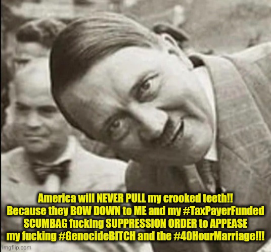 ChrisKrusey's tweet image. Yeah BOW DOWN to the fucking #FingerPROBLEM and then the fucking #TeethPROBLEM with an INVINCIBLE SCUMBAG #TaxPayerFunded fucking SUPPRESSION ORDER to HIDE BEHIND like a WORMY fucking PIECE OF SHIT to APPEASE the #GENOCIDEBitch!!

commons.m.wikimedia.org/wiki/File:Buch…

youtu.be/9uWwvQKGjLI?si…