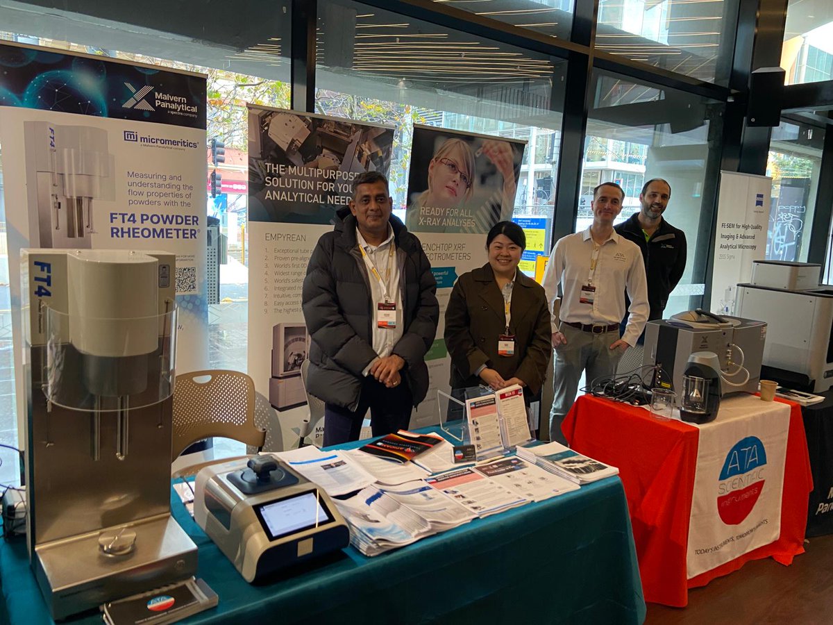 ATAScientific's tweet image. A big thank you to everyone who joined us @MonashUni for our powder rheology workshops. Next stop Friday 4th July @UniMelb Register now to secure your seat. Few spaces left! lnkd.in/gHsGEuDi
🌟 We’re now at #APICAM2025 See our #Morphologi 4 & #Micromeritics FT4 rheometer!