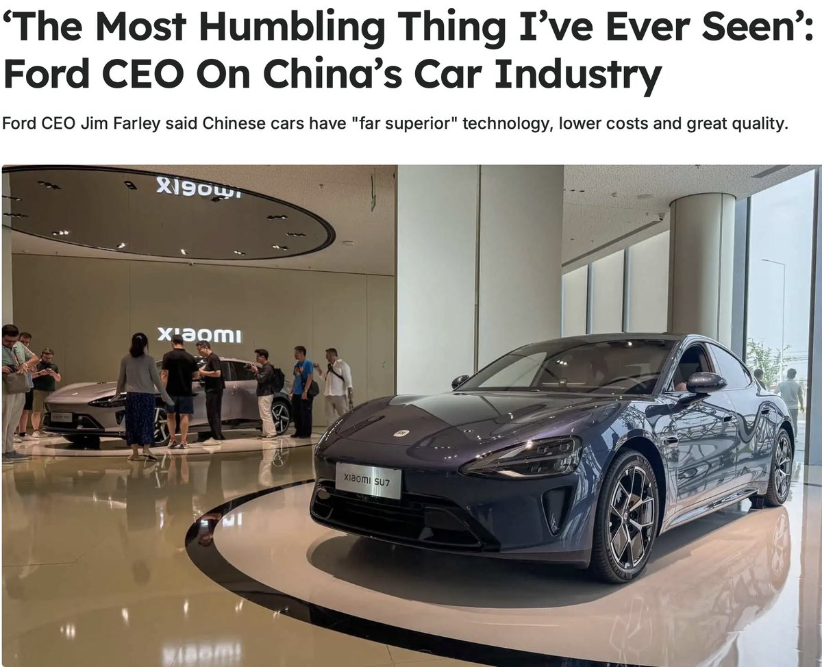 DBretonEMC_MEC's tweet image. &quot;Ford CEO Jim Farley said Chinese cars have &quot;far superior&quot; technology, lower costs and great quality...&quot;

Meanwhile, some legacy OEM representatives willfully lie to media, government and consumers about the state of affairs to slow down the EV transition.