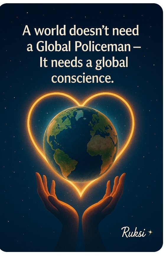 ruksana_mi58729's tweet photo. **The world needs empathy, not dominance. **💫🌍✨❤️
#GlobalConscience #Peace #Empathy #RuksiVibes #Inspiration #Kindness https://t.co/dUXMSHxjyC