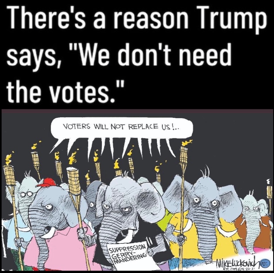 Republicans are either confident they can rig elections or the majority of White voters in America will “get over it” &amp; they can legally disenfranchise enough Black voters to win elections. 

However, 2 things can also be true @ the same damn time. 🤨