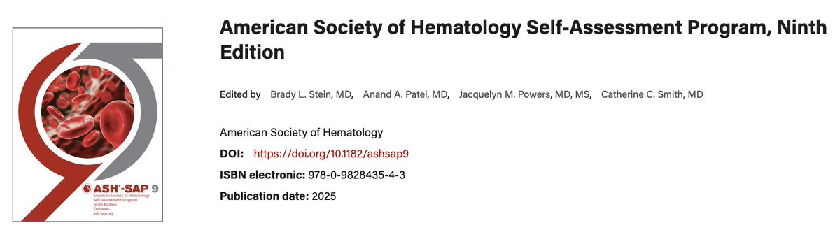 UChicagoLeuk's tweet image. Congrats to co-editor/author @Anand_88_Patel and chapter author @michaelwd_hem on the release of the
@ASH_hematology Self Assessment Program 9th Edition!
ashpublications.org/books/book/10/…