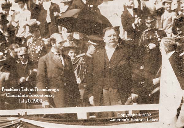 OtdTaft's tweet photo. Taft visited Lake Champlain in New York for the 300th year of its discovery by Samuel de Champlain. Taft spoke about the seas and of world peace. He was joined by the ambassadors of Great Britain, France, and Japan.

I don't mind the seas, but I should think that those that do mind them would not believe the story of Magellan, Champlain, and Cortez... -President Taft