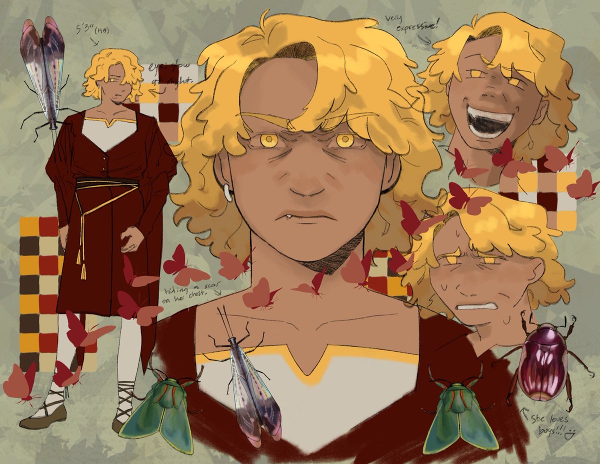 naochow's tweet photo. another! this is Kismet, i think i can only get 4 full refs done before it starts tonight 🥲 pretty good for 1 week of prep though… #artfight2025 https://t.co/atqIykHhHJ