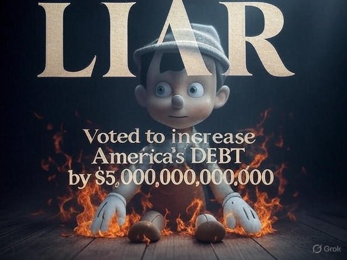 Anyone who campaigned on the PROMISE of REDUCING SPENDING , but continues to vote on the BIGGEST DEBT ceiling increase in HISTORY will see their face on this poster in the primary next year