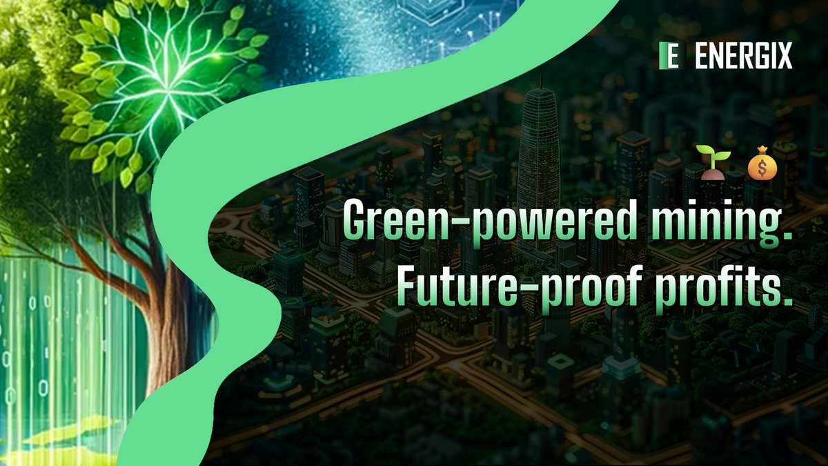 EnergiX_erc's tweet photo. 🌱💰
Green-powered mining. Future-proof profits. https://t.co/FvggxBLPtU