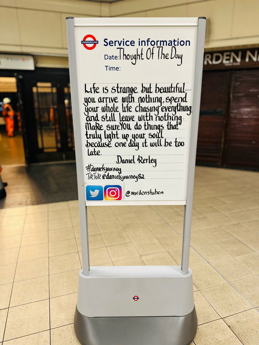 Morden Station (@mordenstation) on Twitter photo Tuesday 1st July 2025 Thought Of The Day From Morden Underground Station by Daniel Kerley <a href="/danielsjourney1/">Daniel Kerley</a> Tuesday 1st July 2025 Thought Of The Day From Morden Underground Station by Daniel Kerley <a href="/danielsjourney1/">Daniel Kerley</a>