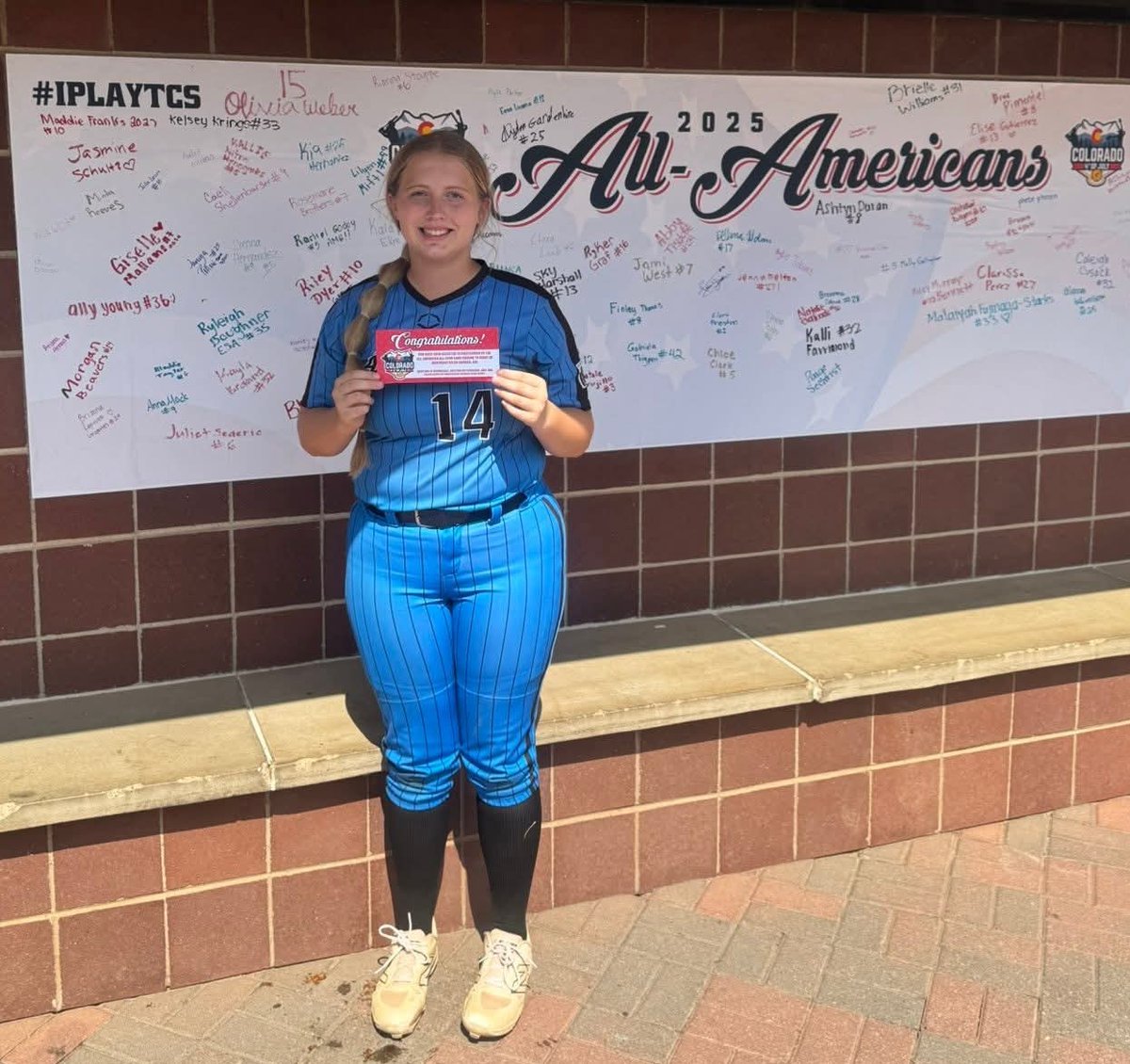 Great job <a href="/PaigeSechrist14/">Paige Sechrist</a> on making All American!!! <a href="/OKAthleticsAcad/">Oklahoma Athletics Softball</a>