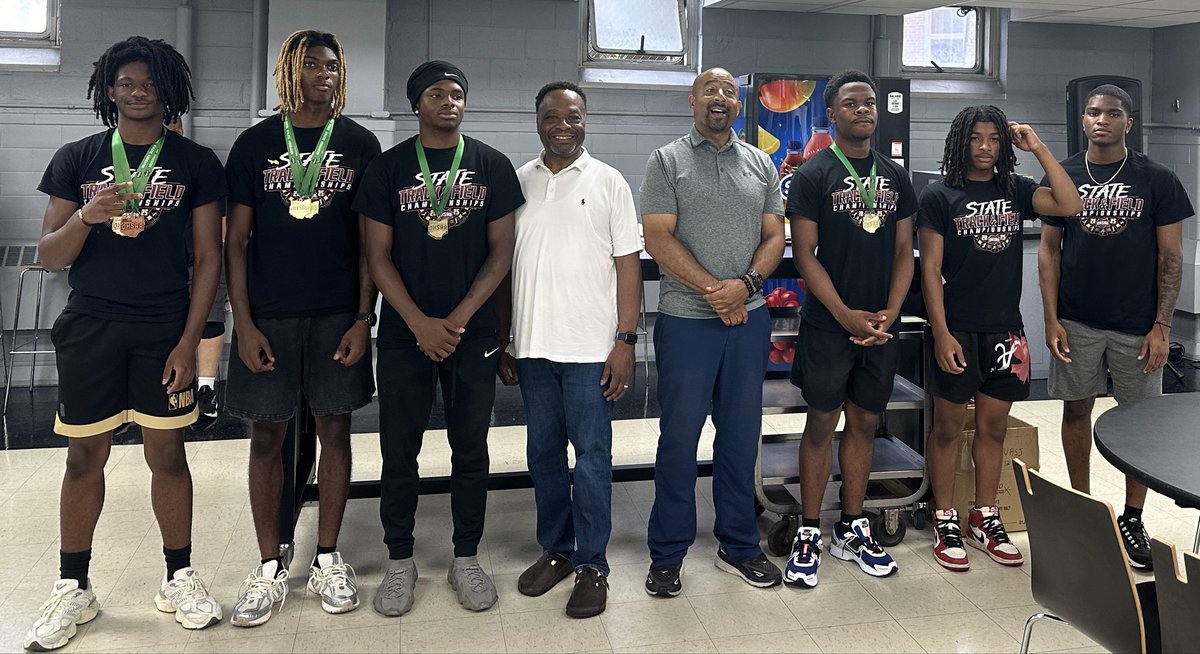 Special thank you to St. Joe’s alumni John Lundy (CCC Head Football Coach ) &amp; Travis Allen. These gentlemen were a part of the 1981 4x100 relay whose record our 2025 state championship 4x100 relay broke. We appreciate you both coming back to village and speaking to our athletes.