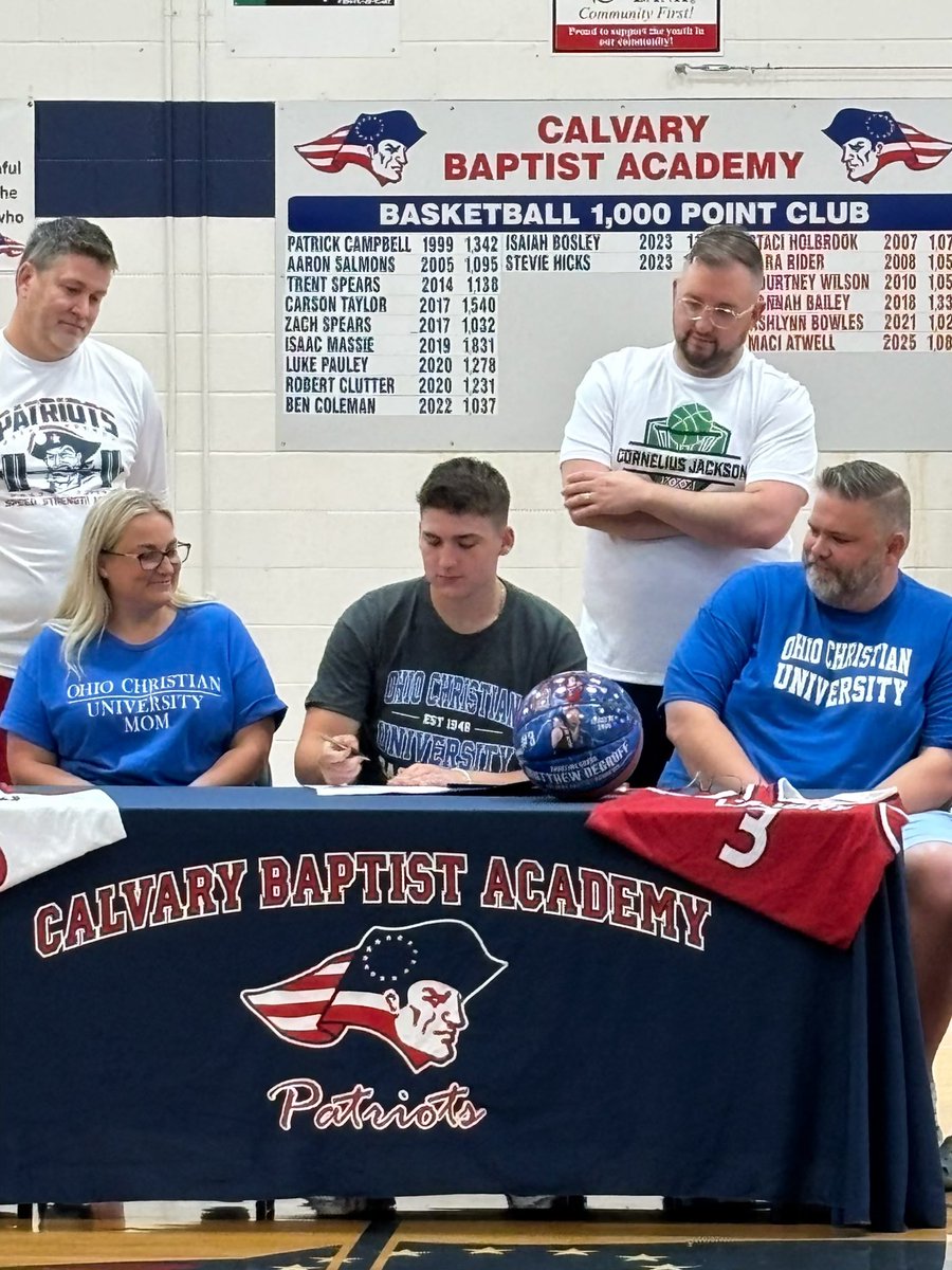 CBA Men's Basketball (@cba_mensbb) on Twitter photo Congrats to Calvary’s Matthew DeGroff <a href="/matthew_degroff/">Matthew DeGroff</a> for signing his LOI with Ohio Christian tonight.
Excited to see him continue his career at the next level!
<a href="/wvcat/">WVCAT</a> <a href="/PrepHoops_WV/">PrepHoopsWV</a> <a href="/wvprepbb/">WV Prep Basketball</a> Congrats to Calvary’s Matthew DeGroff <a href="/matthew_degroff/">Matthew DeGroff</a> for signing his LOI with Ohio Christian tonight.
Excited to see him continue his career at the next level!
<a href="/wvcat/">WVCAT</a> <a href="/PrepHoops_WV/">PrepHoopsWV</a> <a href="/wvprepbb/">WV Prep Basketball</a>