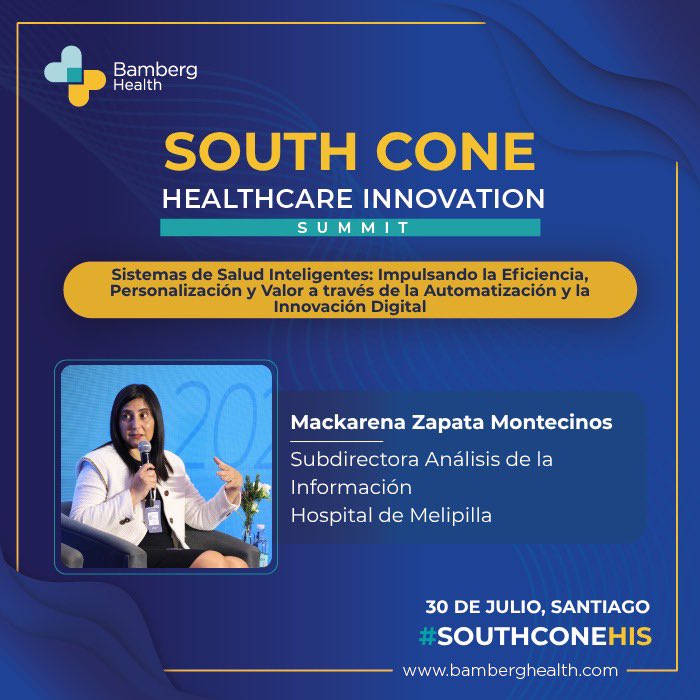 @mackagrd (@mackagrd) on Twitter photo ¡Seré ponente en el #SouthConeHIS 2025!
Estoy encantada de anunciar que estaré participando en la próxima edición del South Cone Healthcare Innovation Summit 2025 organizado por @Bamberg Health.
Este evento reunirá a los principales tomadores de decisión de región Latam Cono Sur ¡Seré ponente en el #SouthConeHIS 2025!
Estoy encantada de anunciar que estaré participando en la próxima edición del South Cone Healthcare Innovation Summit 2025 organizado por @Bamberg Health.
Este evento reunirá a los principales tomadores de decisión de región Latam Cono Sur