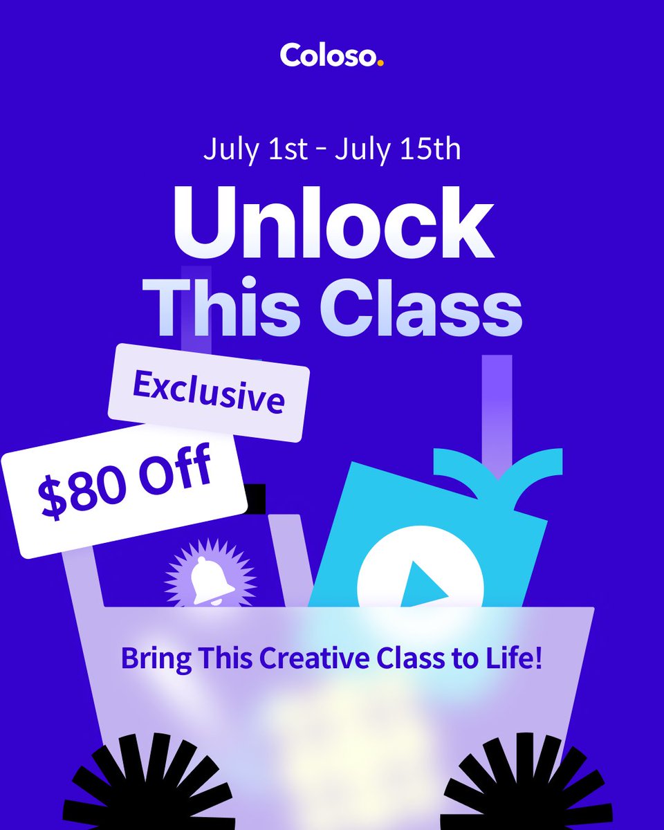It's time to Unlock more classes! 🔓

In Coloso's "Unlock This Class" event, your vote counts 🗳️ 

Pick what classes you want to see by purchasing them (at $80 off!) and if the class hits 50 purchases, we launch it 🚀 If not, you get your money back!

This month's picks include: