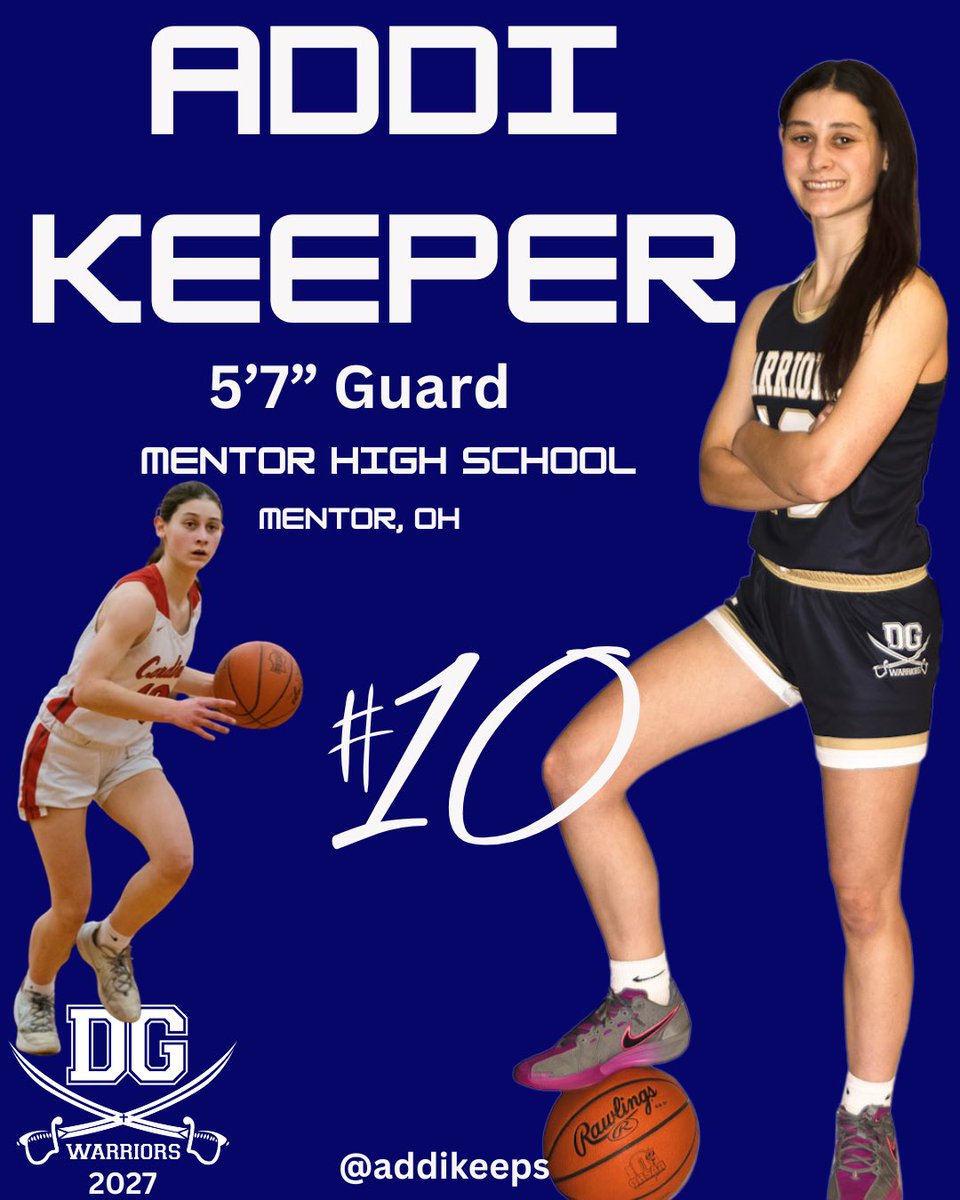 DG Warriors 2027 (@dgwarriorswbb) on Twitter photo We’re 10 days out from our favorite tournament <a href="/TFNsRun4Roses/">TFN's Run 4 Roses</a> 🌹Time to introduce our team…first up Addi Keeper - our lockdown defender & dynamic scorer! @addikeeps <a href="/Ohio_Basketball/">OhioBasketball.com</a> #together #dgwarriors <a href="/dgwarriorswbb/">DG Warriors 2027</a> <a href="/LadyCardsHoops/">Lady Cardinal Hoops</a> We’re 10 days out from our favorite tournament <a href="/TFNsRun4Roses/">TFN's Run 4 Roses</a> 🌹Time to introduce our team…first up Addi Keeper - our lockdown defender & dynamic scorer! @addikeeps <a href="/Ohio_Basketball/">OhioBasketball.com</a> #together #dgwarriors <a href="/dgwarriorswbb/">DG Warriors 2027</a> <a href="/LadyCardsHoops/">Lady Cardinal Hoops</a>