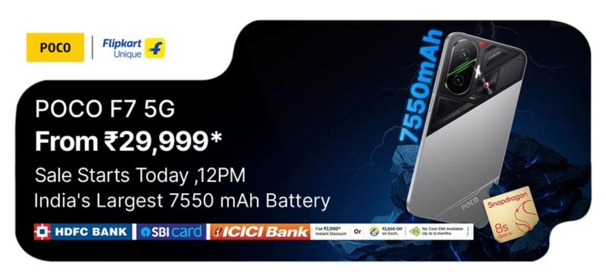 imrsantra's tweet image. #POCOF75G goes on sale today at 12 PM. #AllPower, #AllPremium, Beautiful in looks with #POCOSheild. It's not just about the SoC, but the entire package as a whole at around 30K.
#AllPowerNOBS
#Flipkart