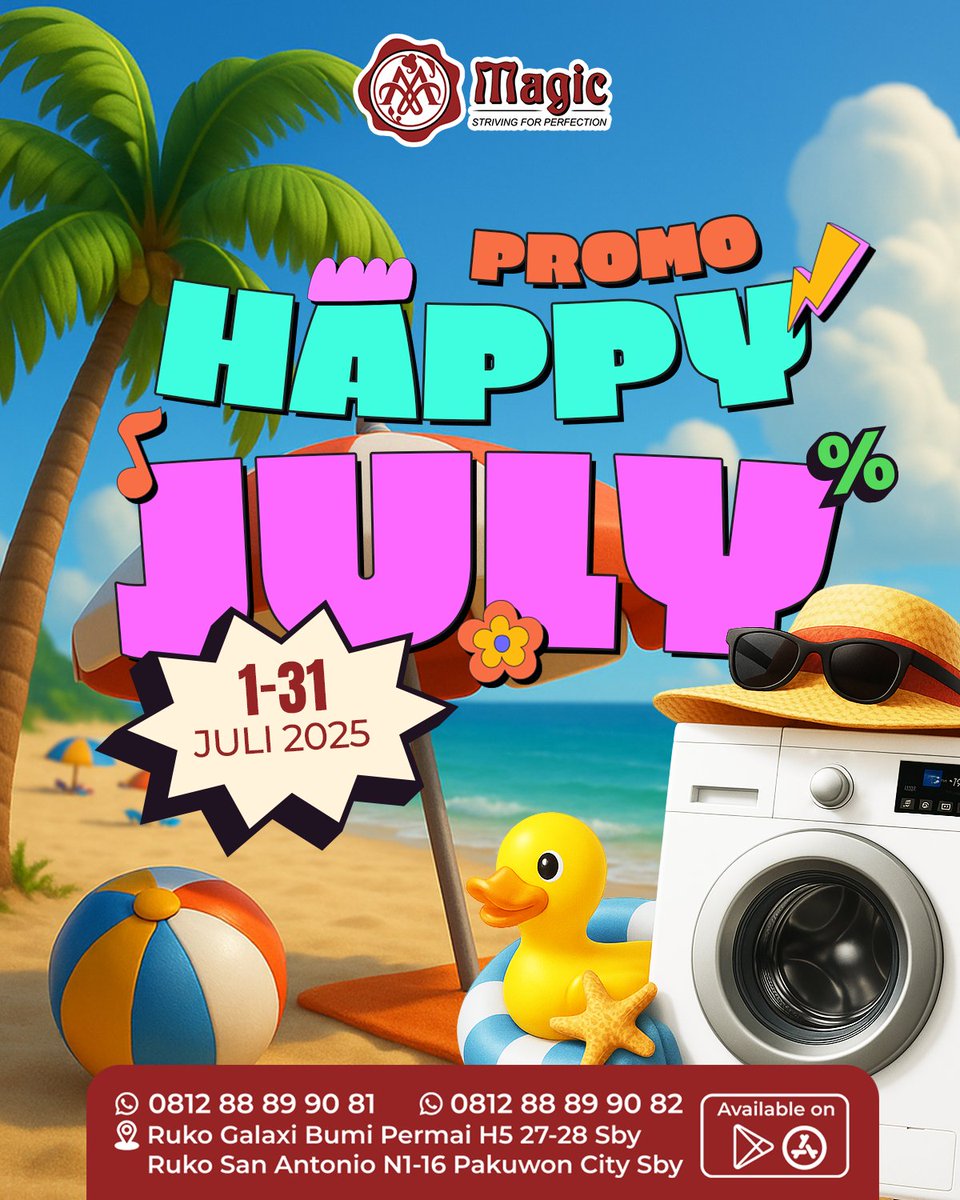 magiclaundry_id's tweet photo. ✨ Promo HAPPY JULY! ✨
Cuci hemat tanpa ribet di Magic Laundry!
🌞 Happy Hour (08.00–10.00 WIB)
Diskon 20% min. transaksi Rp150rb
🌈 Di luar jam: Diskon 10% min. Rp100rb
Berlaku hingga 31 Juli 2025. Syarat dan Ketentuan berlaku.
#LaundryPromo #MagicLaundry https://t.co/VNGefXgKKc