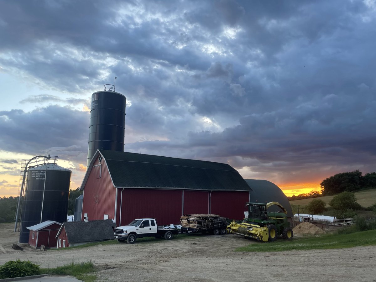 Sunset before a storm back home on the farm