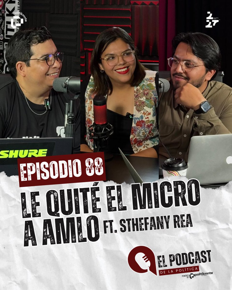 Politikmnte's tweet image. 88. "Le quité el micro a AMLO" FT. Sthefany Rea - El Podcast de la Política🎙️ 

🔥Volvimos recargados en #Politikmnte y en este come back nos acompañó la Dip. @sthefanyreamx con @MiguelVicenteR y @maxperal, de las cosas que uno se entera.

¡Episodio disponible en Youtube! 🔗…