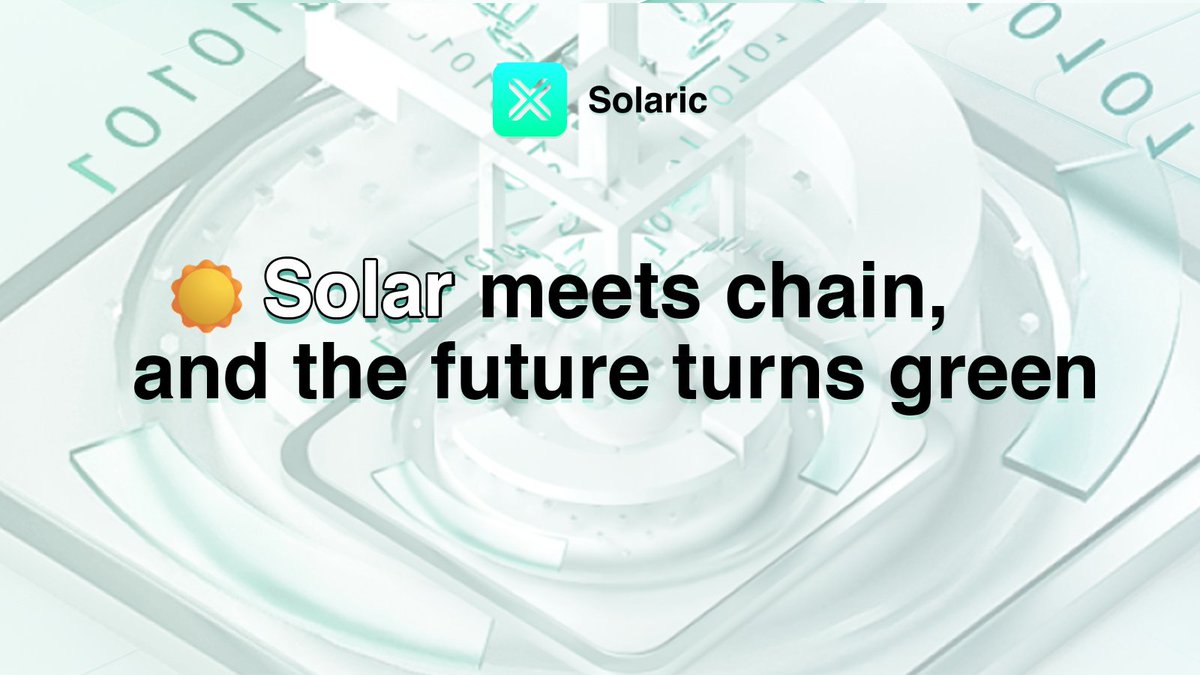 Solaric_erc20's tweet photo. Solar meets chain, and the future turns green☀️ https://t.co/zZmGlr1YPz