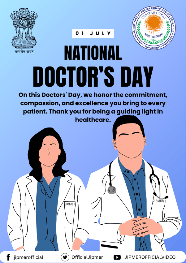 OfficialJipmer's tweet image. 🩺 National Doctor's Day | July 1
We honor every doctor’s tireless commitment and compassion.
Your service saves lives and uplifts hope. 💙
🙏 Thank you, Heroes in White Coats!
#DoctorsDay #JIPMER #HealthcareHeroes #July1