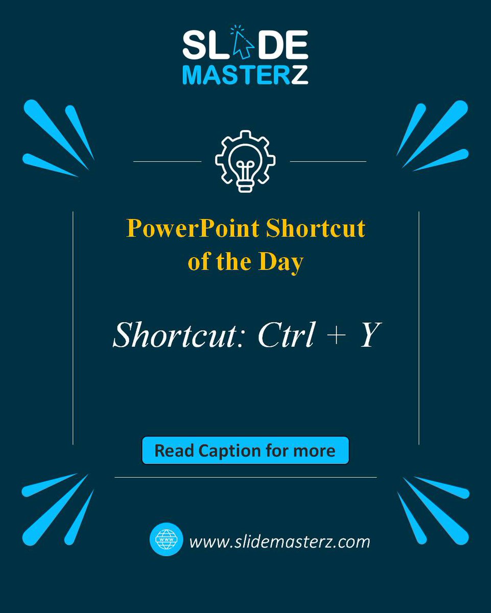 SlidemasterzT's tweet image. 🔁 Changed your mind? Redo your last action with Ctrl + Y.

Read our blogs for more- slidemasterz.com/powerpoint-blo…

#RedoAction #PowerPointProductivity #SlideMasterz  #SlideDesign #freepowerpointtemplates #PowerPointTricks #PowerPointTips #PowerPointShortcuts
