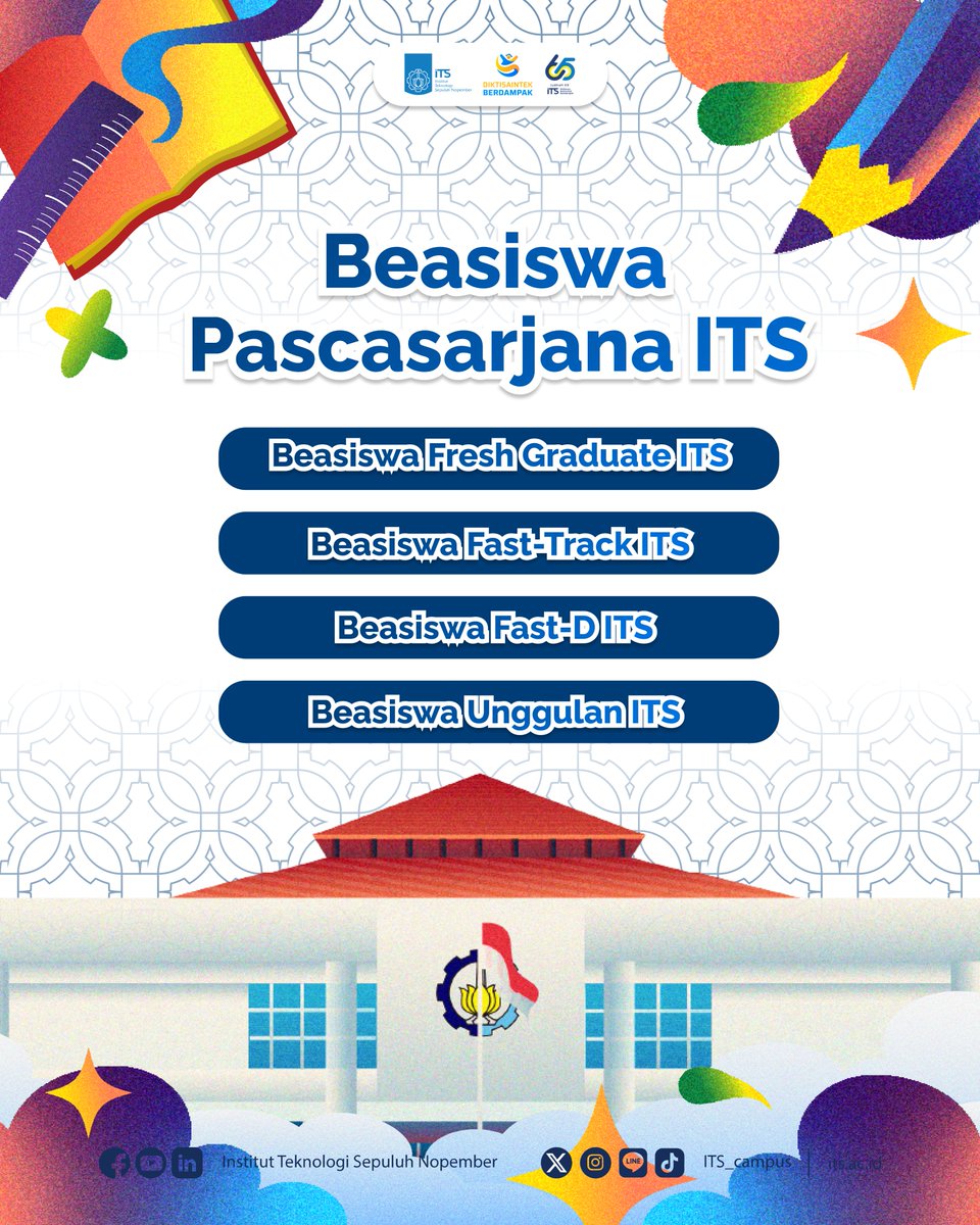 its_campus's tweet photo. #ITSSospro
🎓 ITS Dukung Talenta Anak Bangsa Lewat Skema Beasiswa Pascasarjana https://t.co/F9FldEkfAn