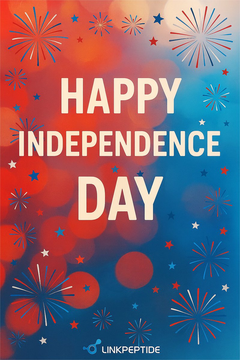 Linkpeptide's tweet photo. Happy Independence Day!
Today, we celebrate freedom, resilience, and the spirit of innovation. Wishing everyone a joyful and safe 4th of July from all of us at LinkPeptide!
#IndependenceDay #4thOfJuly #LinkPeptide #ScienceForFreedom https://t.co/WIm6ZevhCm