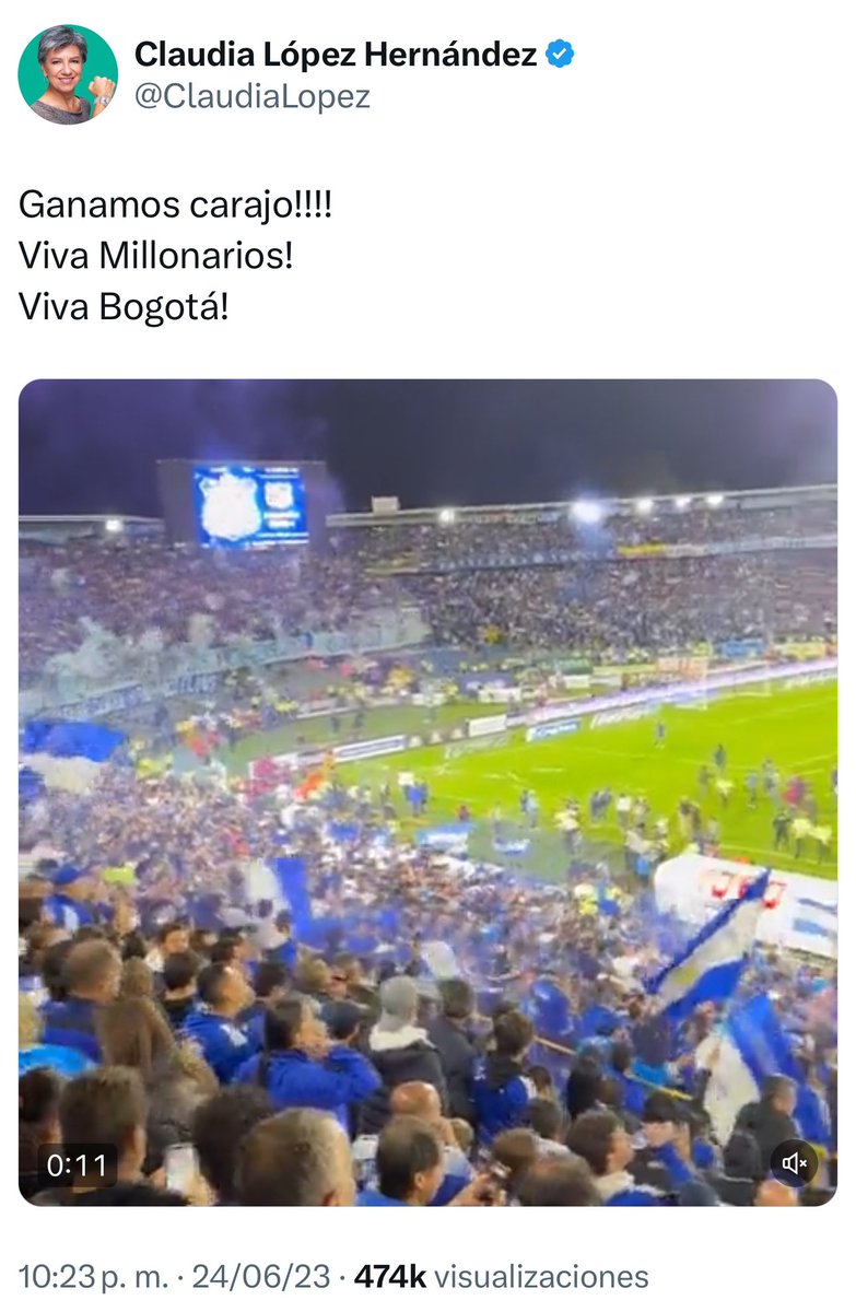 Danielbricen's tweet photo. Claudia López en el fútbol como en la política https://t.co/978m5G7hKh