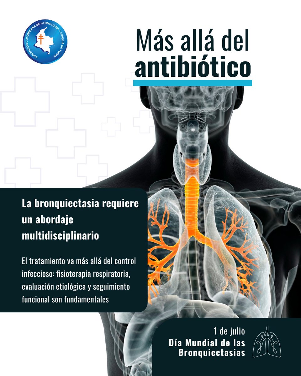 El manejo de las bronquiectasias no se limita a tratar infecciones. Requiere un enfoque estructurado que incluya fisioterapia respiratoria, evaluación etiológica y seguimiento funcional.
Este Día Mundial de las Bronquiectasias, reiteramos la importancia de un abordaje integral.