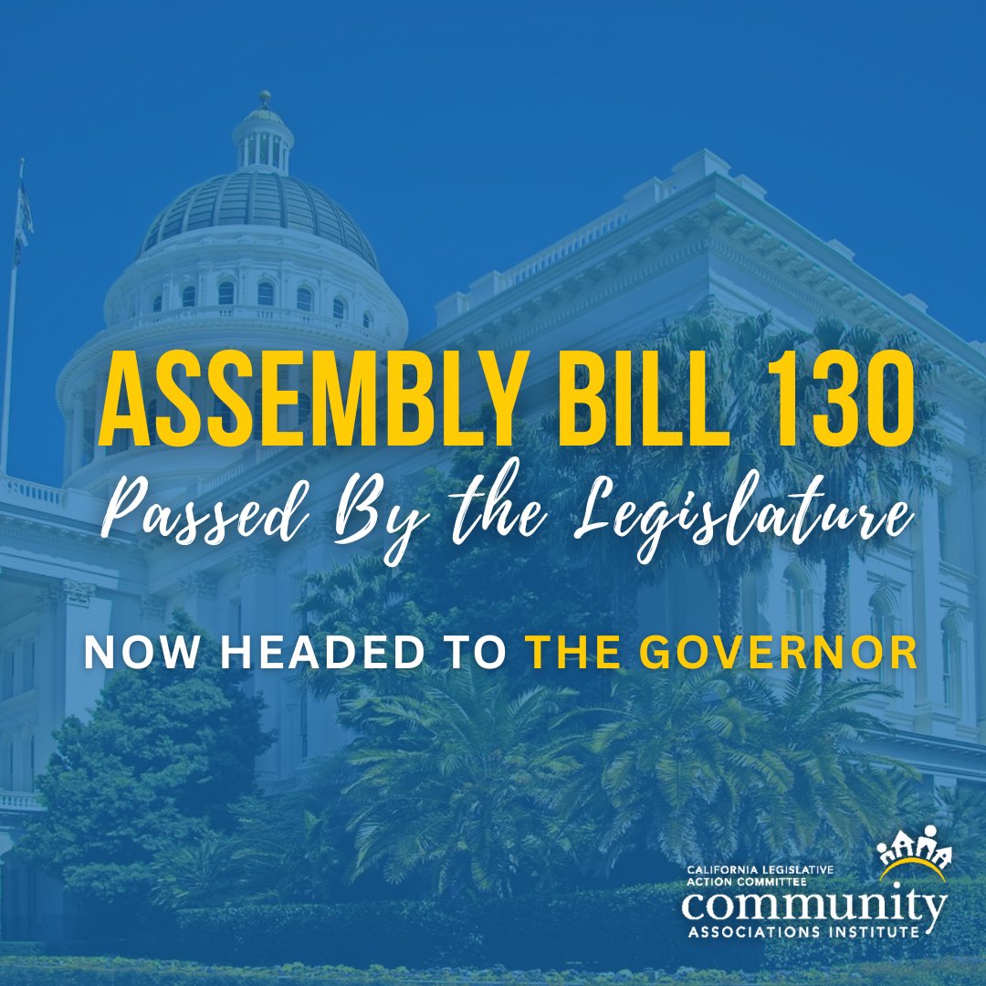 Today, #CALeg passed AB 130—undermining HOAs’ ability to enforce rules &amp; hold violators accountable; making rule enforcement harder + increase costs. Keep calling your Assembly Member and State Senator—let them know AB 130 is a bad deal for homeowners.
➡️ bit.ly/4kiBNB4