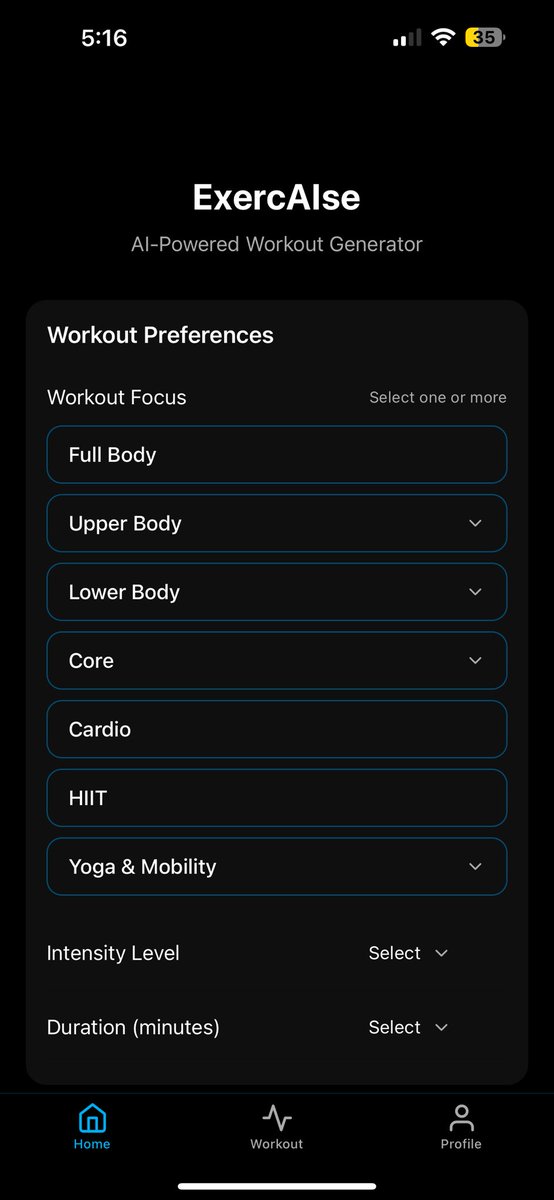 KTAI2025's tweet image. Your Workout, Your Rules — Powered by AI 

From Biceps to Calves, HIIT to Recovery Flow — our AI-powered workout generator lets you build your perfect workout in seconds.

💥 Fully customizable.

#ExercAIse #WorkoutApp #AIWorkout #FitnessTech #fitnesswithoutfriction