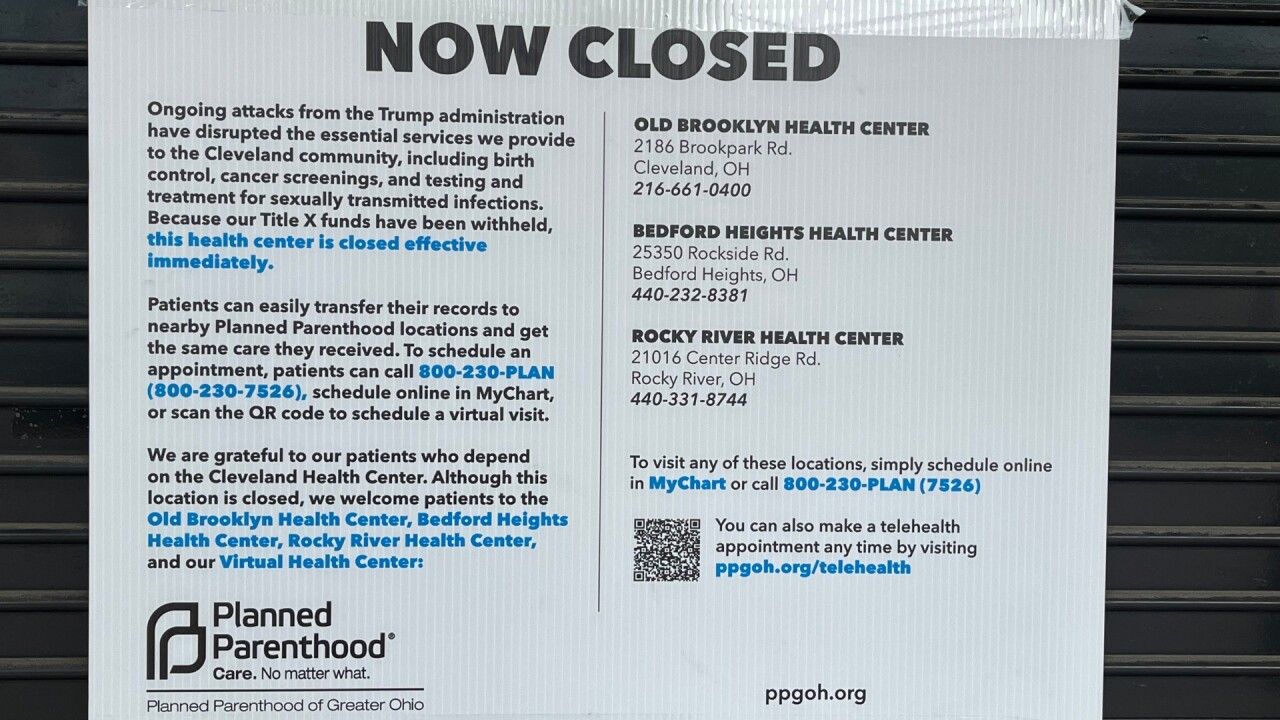 Planned Parenthood shuts down Cleveland Health Center, blames federal funding cuts – News 5 Cleveland WEWS
