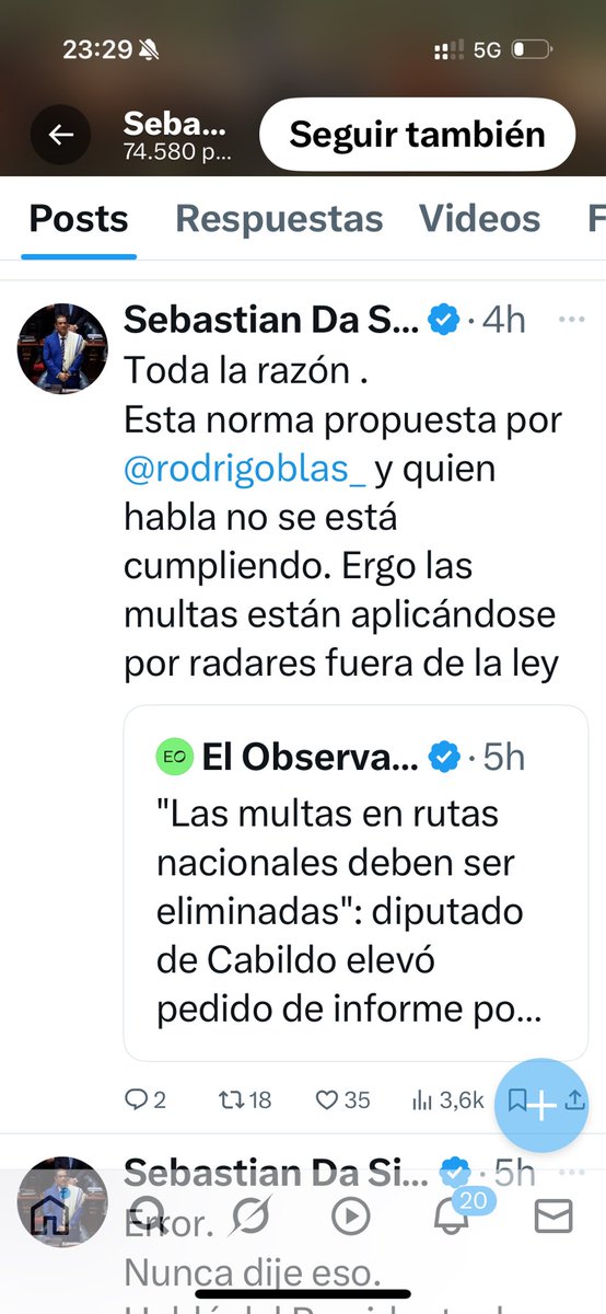igalvar71's tweet photo. 🔴 LO DE LAS MULTAS CADA VEZ HUELE PEOR. 
Los legisladores Da Silva y Perrone denuncian una nueva ilegalidad al no colocarse los radares pedagógicos que obliga la ley. Para colmo, además de no notificar las multas (por lo que son ilegítimas al no dar vista al infractor como exige la ley) hoy fui a Policía Caminera y me informaron que si te pasás apenas un 25% de la velocidad máxima, recibís la máxima sanción de 15 UR (más de 27 mil pesos por ir a 94 km/h en una zona de 75, donde el año pasado la máxima era de 110k/h). 
Seré muy mal pensado si supongo que bajaron caprichosamente la máxima y empezaron a multar sin avisar, para recaudar millones?
Y una perlita más, me mostraron el Reglamento en el que se basan los montos, pero extrañamente en la versión oficial del mismo Reglamento publicada en el IMPO, la máxima multa es de 10 UR y no figura la de 15 UR.👇