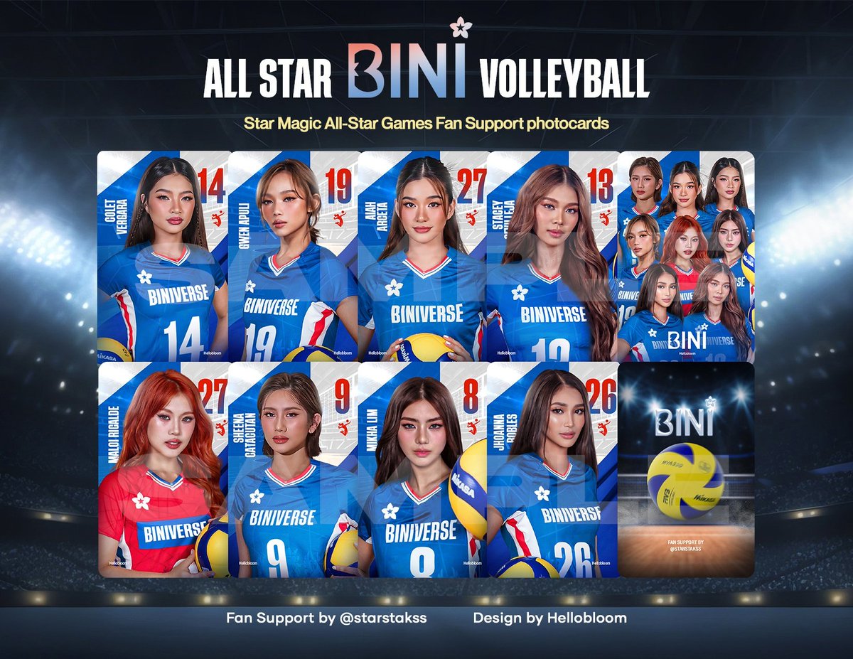 starstakss's tweet photo. All Star Games Fan Support
BINI VOLLEYBALL PHOTOCARDS

Fan support by @starstakss
Designed by @hellobloom8

🌸 Like &amp; Rt
🌸 Strictly 1:1 | Limited Quantity
🌸 Open for Trades
🌸 Open for Donations ( may donor perks 🩷)
🌸 Location : tba

See you Blooms 🌸 🩷 https://t.co/DvNu5xP9Rd
