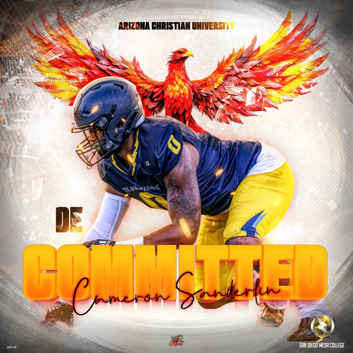 OLYMPIANS (@sdmesafootball) on Twitter photo Congratulations to Olympian DL <a href="/camtwenty2/">Cameron Sanderlin</a> on his COMMITMENT to <a href="/firestormfb/">ACU Football 🔥</a>
#NextLevelOlympian
<a href="/BallCoachGW/">Gary Watkins Jr</a> <a href="/PrezHands/">Ashanti Hands, Ed.D.</a> <a href="/foothillers/">Grossmont High Football</a> <a href="/CoachMarques_D3/">Coach Marques</a>
<a href="/EC_Preps_SD/">EC Preps</a> <a href="/sdfootball/">Ray from SDFN</a>
📸 <a href="/Nicole2Noel/">Nicole Noel Photography LLC</a> 💻 <a href="/SwagLabGD/">Dan Ruiz - Swag Lab - Graphic Design</a> Congratulations to Olympian DL <a href="/camtwenty2/">Cameron Sanderlin</a> on his COMMITMENT to <a href="/firestormfb/">ACU Football 🔥</a>
#NextLevelOlympian
<a href="/BallCoachGW/">Gary Watkins Jr</a> <a href="/PrezHands/">Ashanti Hands, Ed.D.</a> <a href="/foothillers/">Grossmont High Football</a> <a href="/CoachMarques_D3/">Coach Marques</a>
<a href="/EC_Preps_SD/">EC Preps</a> <a href="/sdfootball/">Ray from SDFN</a>
📸 <a href="/Nicole2Noel/">Nicole Noel Photography LLC</a> 💻 <a href="/SwagLabGD/">Dan Ruiz - Swag Lab - Graphic Design</a>